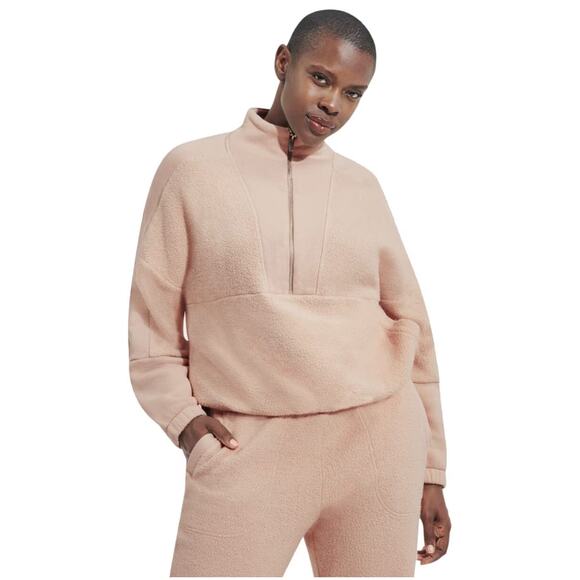 UGG New w/ Tags Elana Mixed 1/2 Zip Sweater Pullover Size Large‎ Mock-Neck Soft - Picture 1 of 11